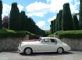 Classic White Rolls Royce wedding car in Canterbury